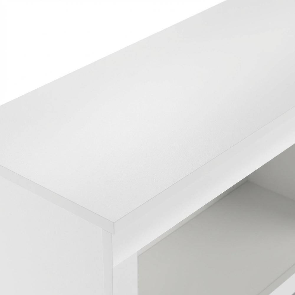 Alt View 1. FurniFact - Wooden White Bookcase with Spacious Shelves for Living Room Storage - White.