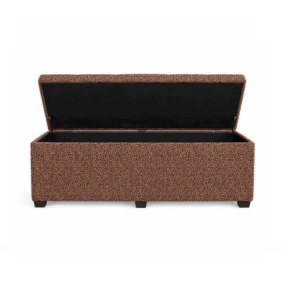 Angle. Sanford - Esplanade Bed Bench Velvet Leopard - Leopard Print.