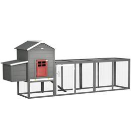 Pawhut - 118" Extra Large Chicken Coop with Asphalt Roof, Wooden Hen Run with Slide-Out Tray, Nesting Box, 3-6 Chickens