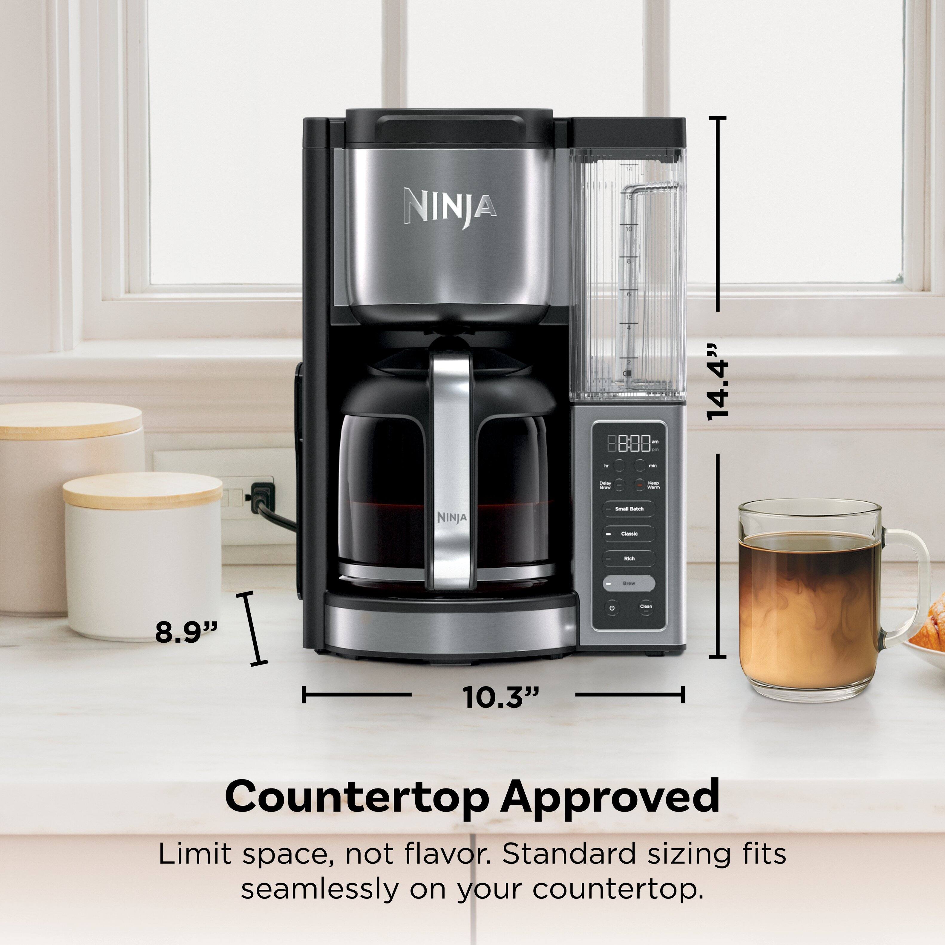 NINJA 14.4" - I NINJA - - I 8.9" I 10.3" - : - Countertop Approved

Limit space, not flavor. Standard sizing fits seamlessly on your countertop.