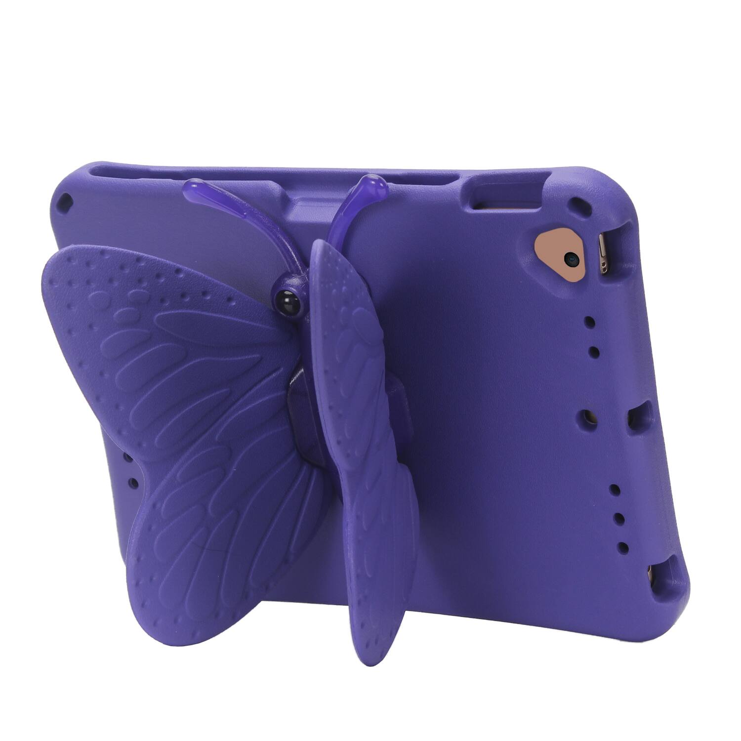 Left. UUCOVER - Butterfly Case for iPad 9th 8th 7th Gen 10.2-inch (2021/2020/2019),Shockproof EVA Kids Case 360° Rotating Stand Cover - Purple.