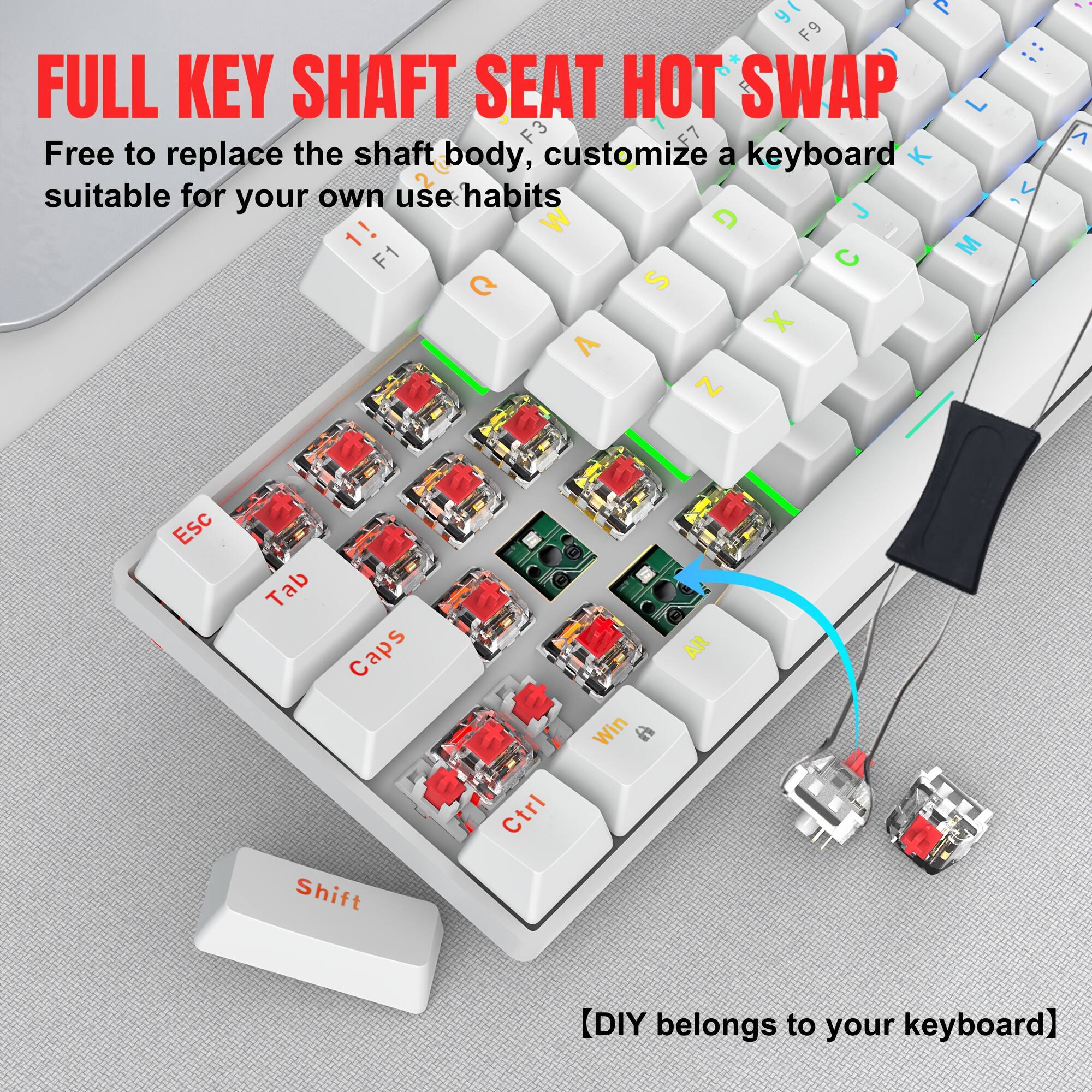 FULL KEY SHAFT SEAT HOT SWAP

Free to replace the shaft body, customize a keyboard suitable for your own use habits

[DIY belongs to your keyboard]