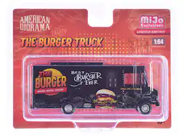 Food Truck "The Burger Truck" Black with Graphics 1/64 Diecast Model by American Diorama - Multicolor