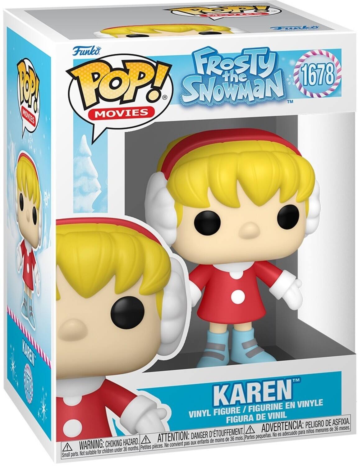 POP! Funko FROSTY the 1678 TOP! MOVIES KAREN EN VINYLE FIGURE / FIGURINE VINYL DE VINIL FIGURA DE ASFIXIA, ADVERTENCIA: PELIGRO DE ASFIXIA. ATTENTION: DANGER D'ÉTOUFFEMENT. Partes pequeñas. No es adecuado para menores de 36 meses. CHOKING HAZARD. WARNING: Choking hazard. Small parts. Not suitable for children under 36 months. Petites pièces. Ne convient pas aux enfants de moins de 36 mois.