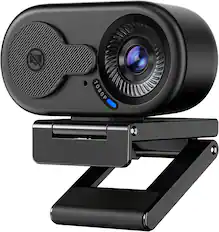 Front. EMEET - EMEET C100 1080P Webcam for PC, Fixed Focus, 66° FOV, Built-in Mic, Privacy Cover, Portable Metal Clip, Computer Camera.