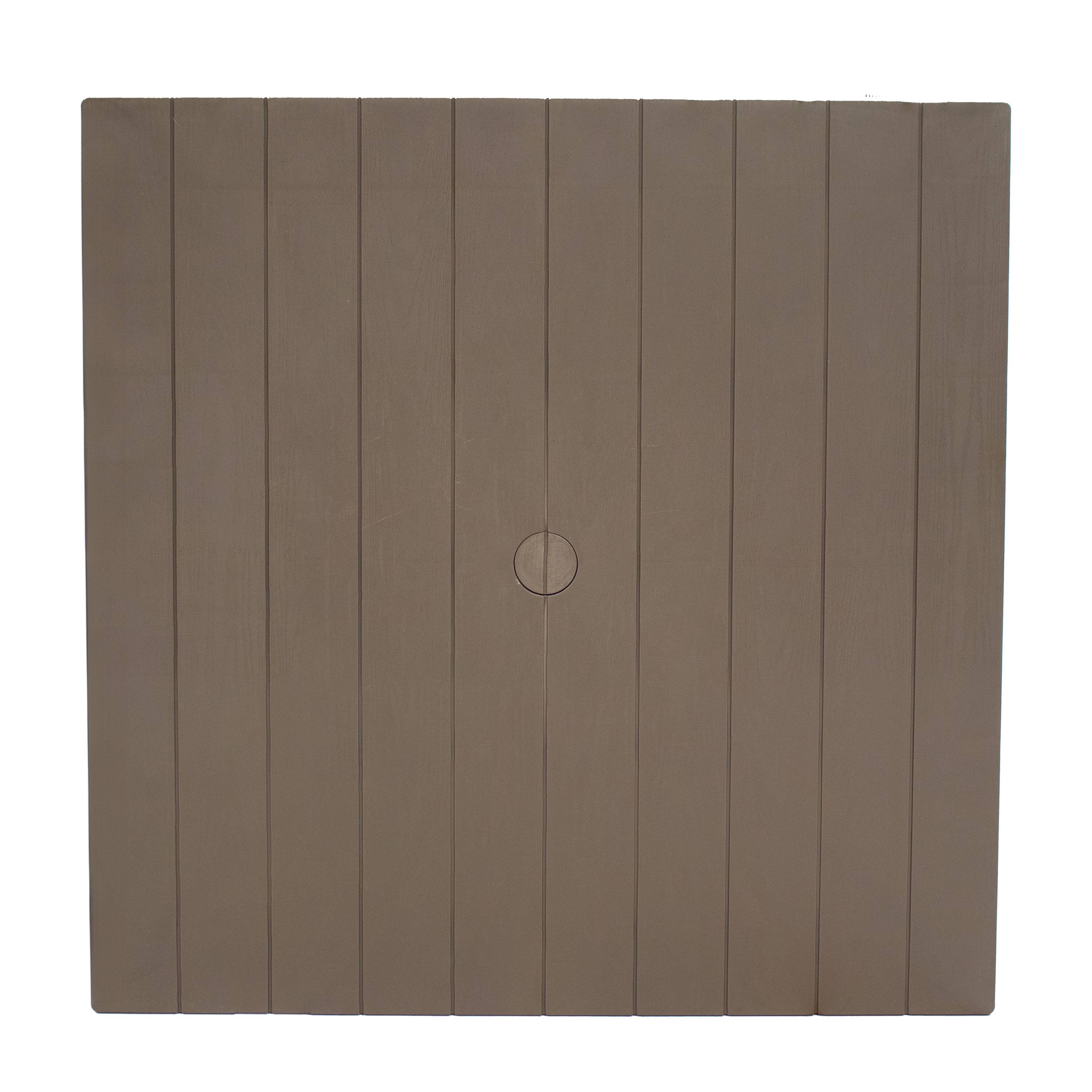 Alt View 4. Sunnydaze - Square Polypropylene Outdoor Dining Table - 29.5 in - Champagne.