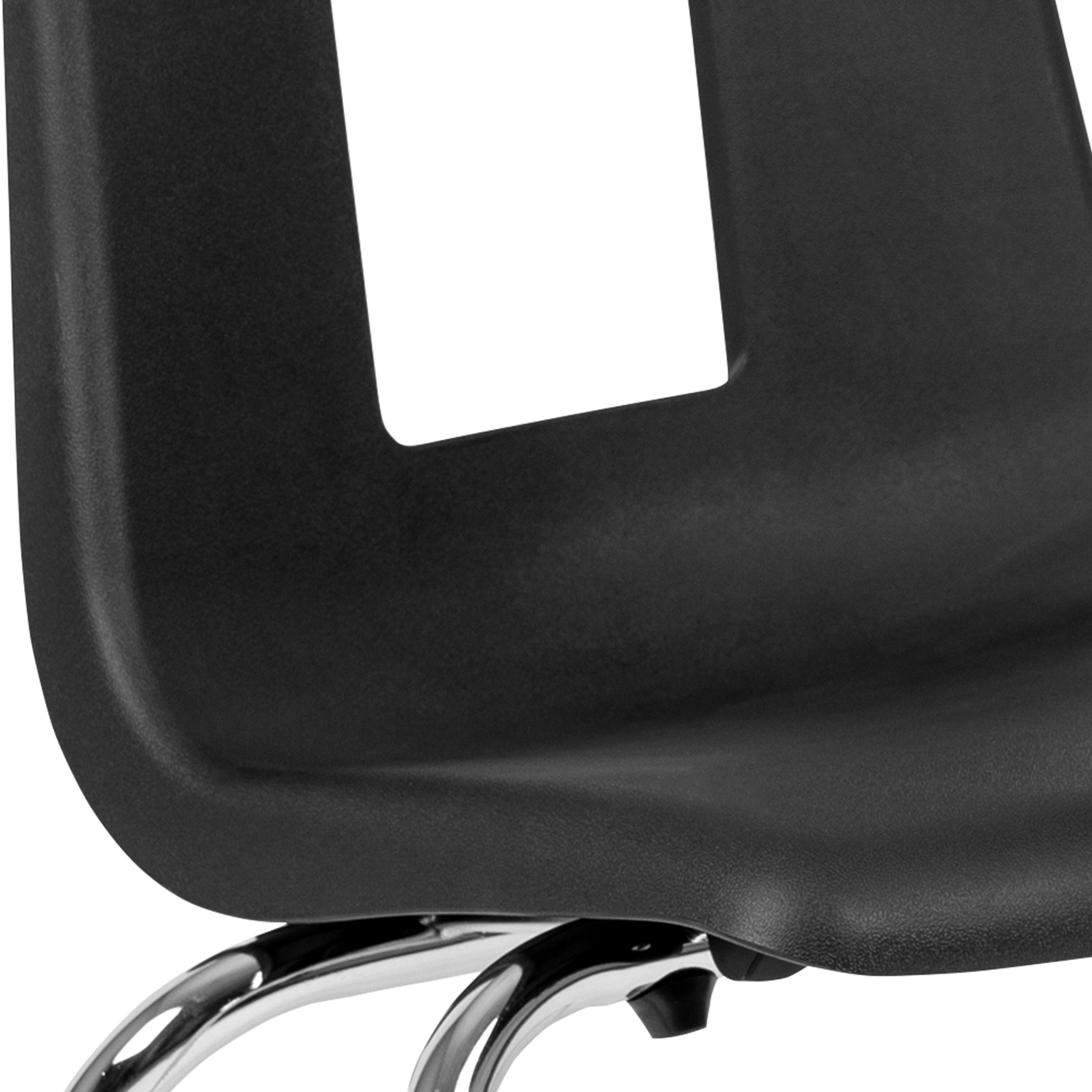 Alt View 8. Emma + Oliver - 4-pack Student Stack School Chair - 18-inch - Black.