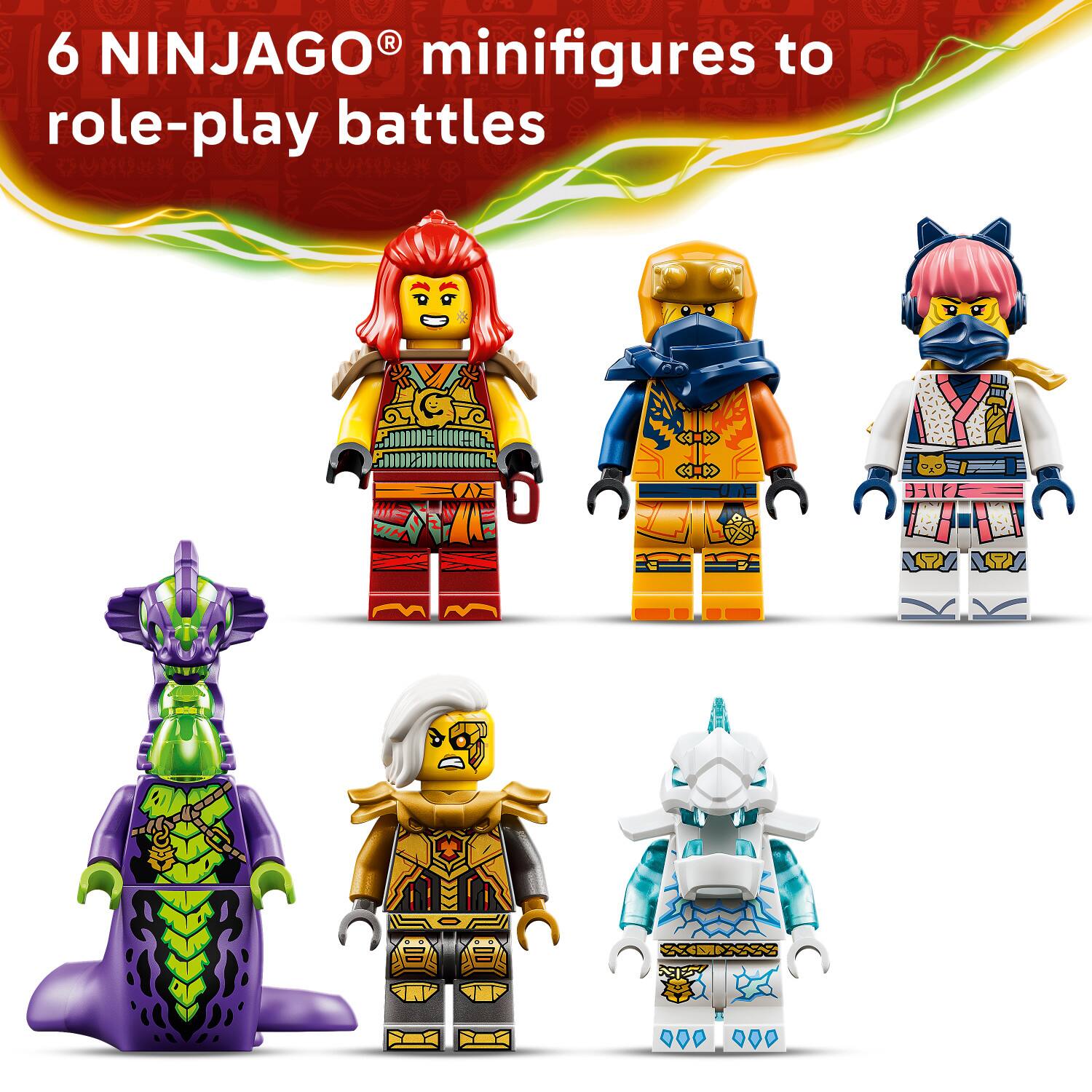 6 NINJAGO® minifigures to role-play battles