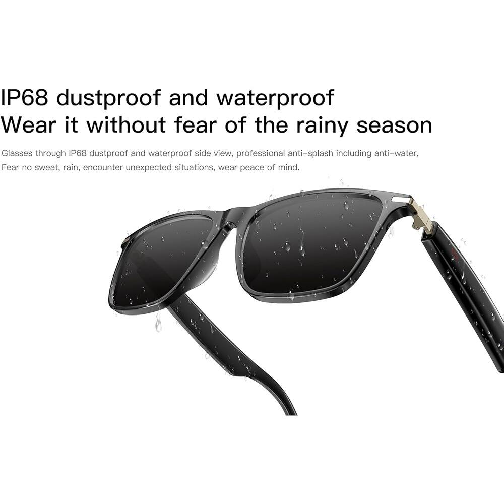 IP68 dustproof and waterproof  
Wear it without fear of the rainy season  

Glasses through IP68 dustproof and waterproof side view, professional anti-splash including anti-water,  
Fear no sweat, rain, encounter unexpected situations, wear peace of mind.