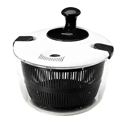 Front. Brentwood - Salad Spinner with 5-Qt. Serving Bowl - Black.