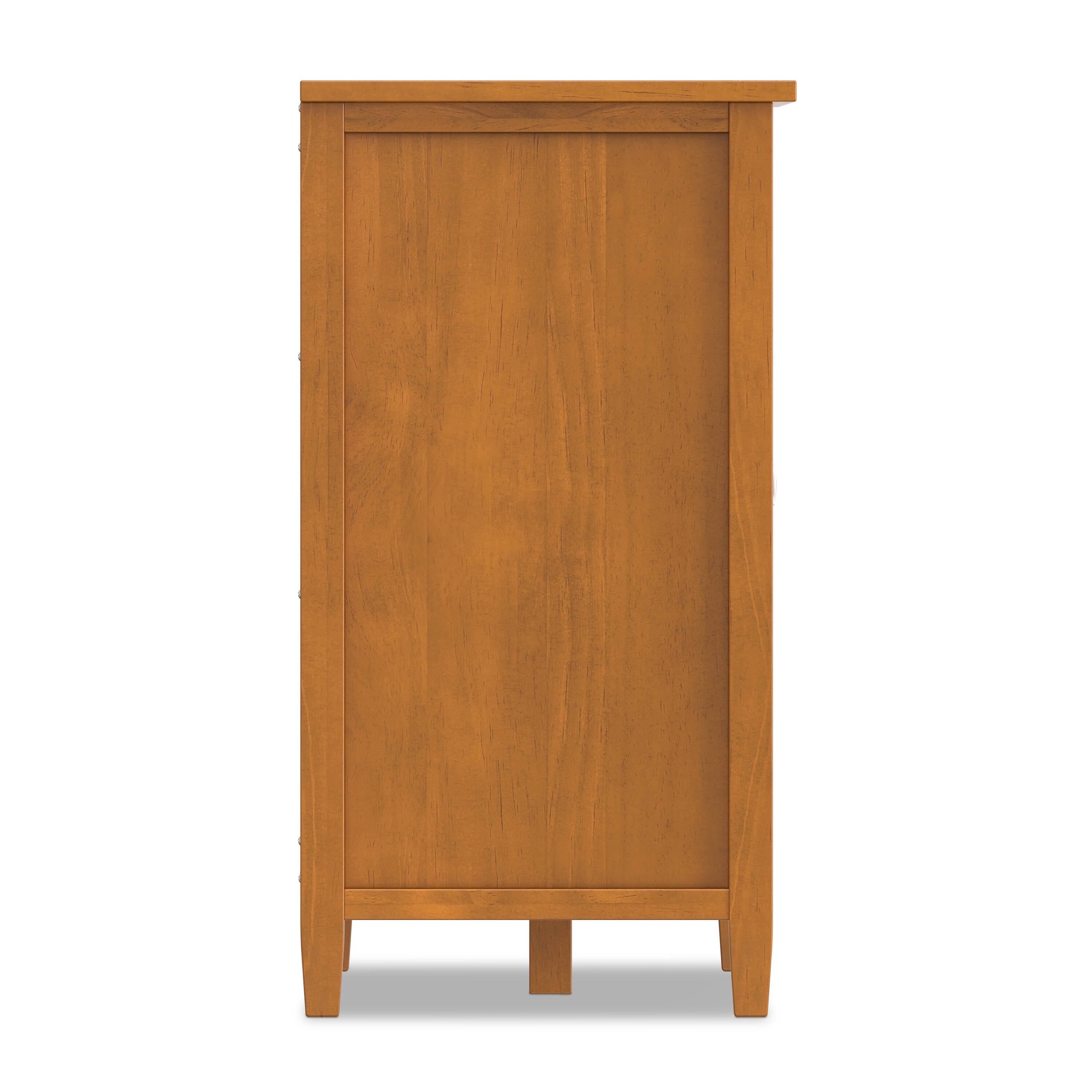Alt View 2. Simpli Home - Warm Shaker Storage Cabinet with Wine Rack - Light Golden Brown.