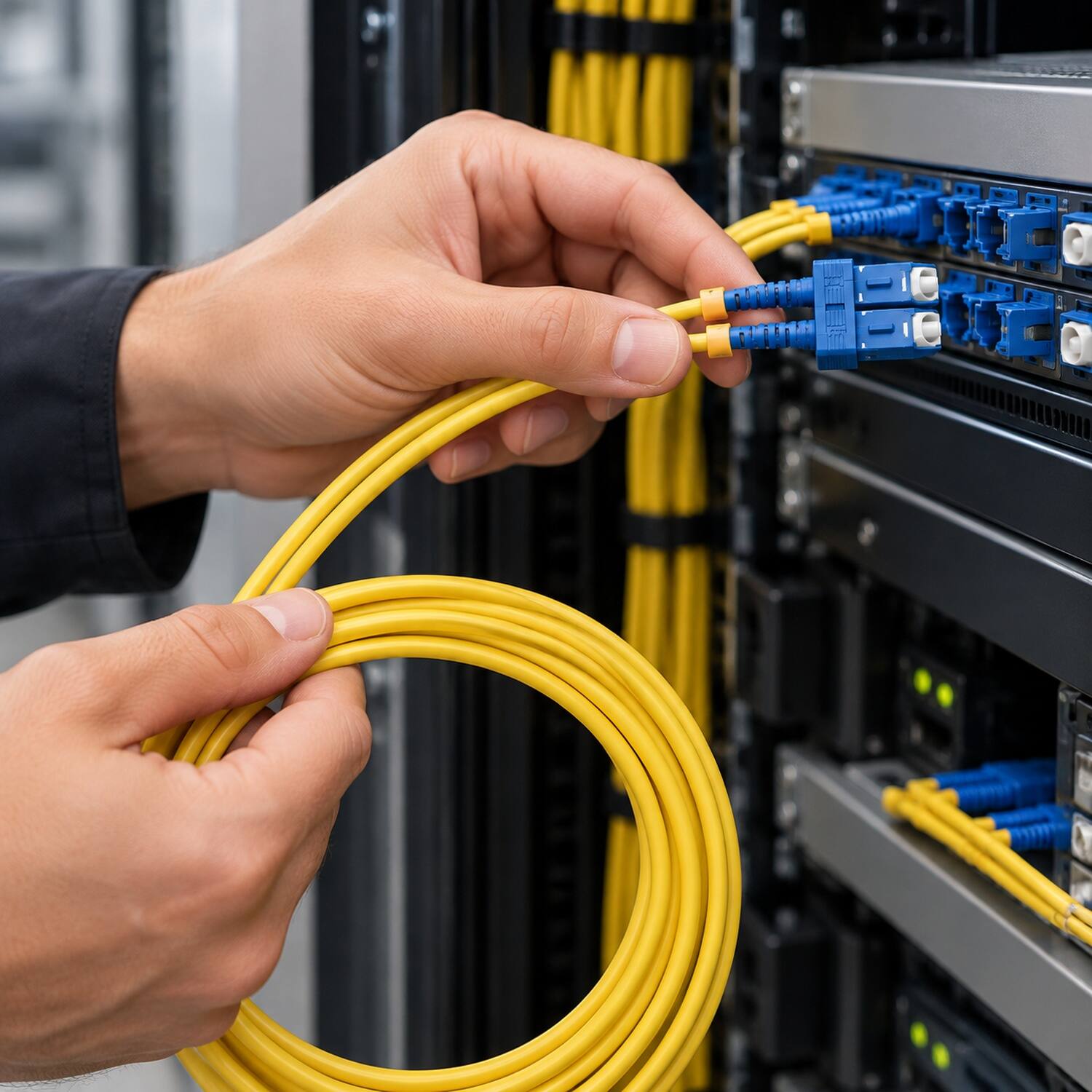 Back. Sanoxy - 2m SC/SC Duplex 9/125 Single Mode Fiber Optic Cable - Multi.