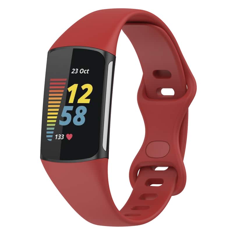 StrapsCo - Slim Active Band Silicone Rubber Watch Strap For Fitbit Charge 6 - Dark Red price history on PriceWatchPro