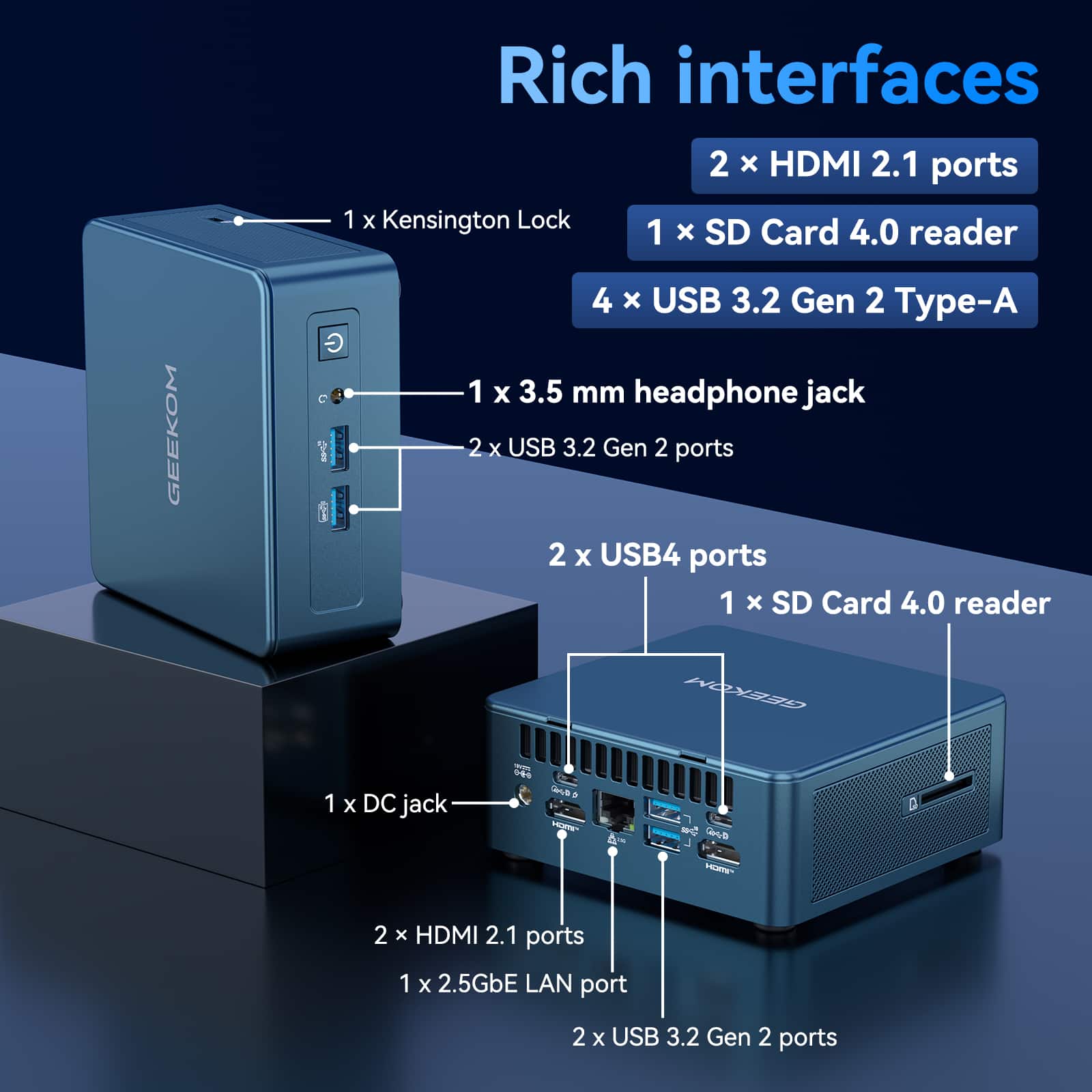 GEEKOM IT13 Mini PC AI Workstation, 14th Gen Intel Ultra 7 356H