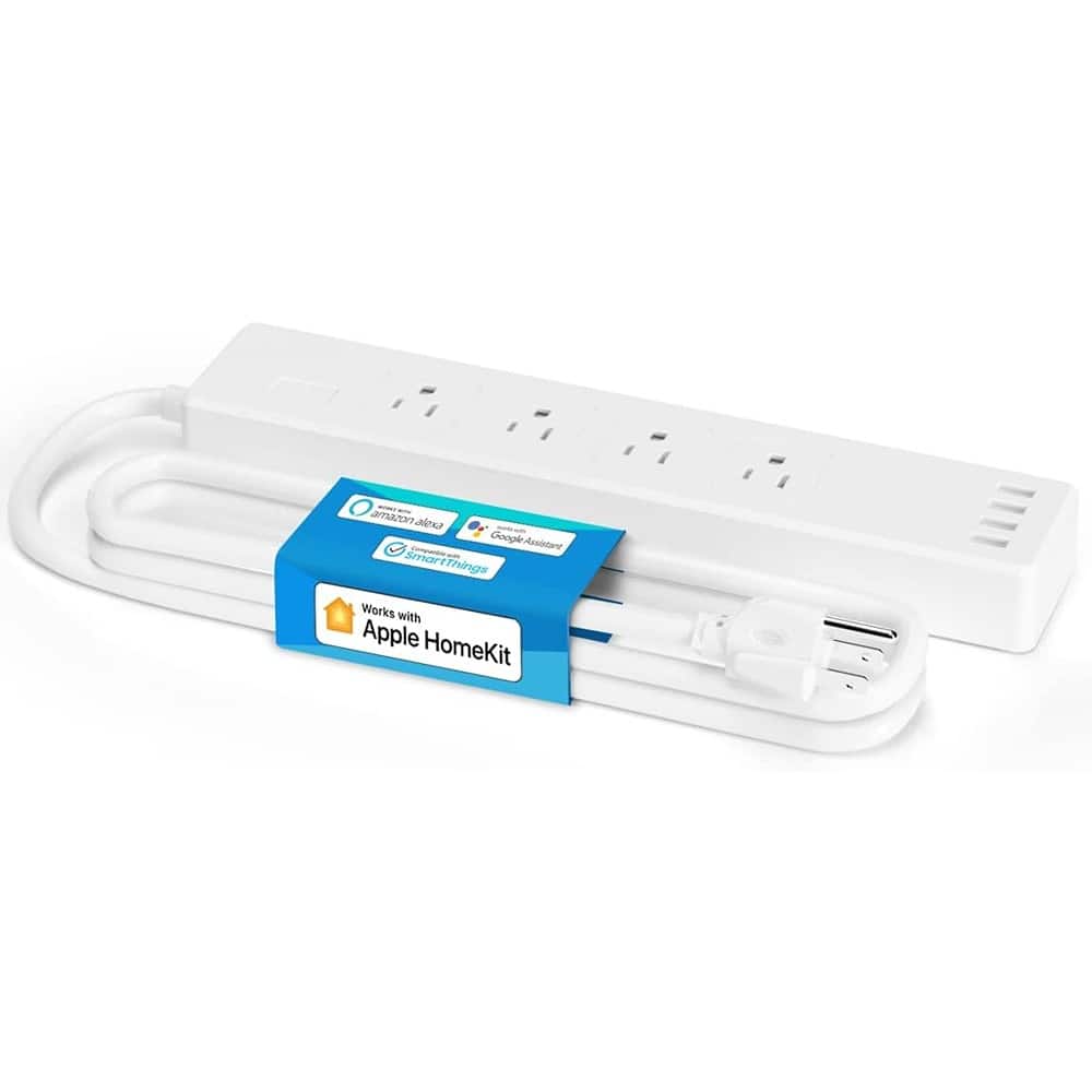 MOSZAR LLC - Smart PowerStrip-4 AC Outlets, 4 USB Ports - White