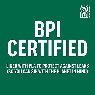 BPI CERTIFIED  
LINED WITH PLA TO PROTECT AGAINST LEAKS  
(SO YOU CAN SIP WITH THE PLANET IN MIND)