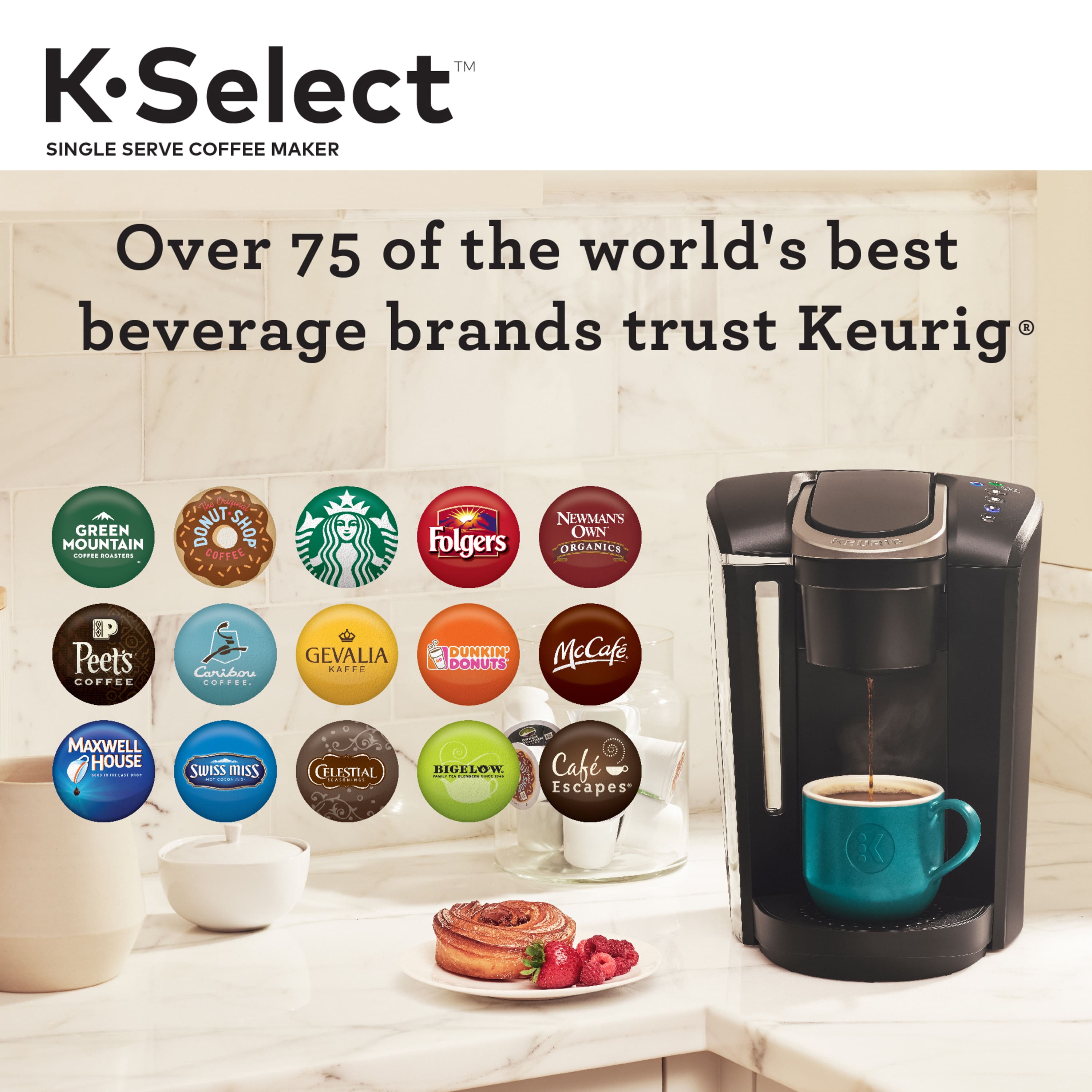 Alt View 20. Keurig - K-Select Single-Serve K-Cup Pod Coffee Maker - Matte Black.