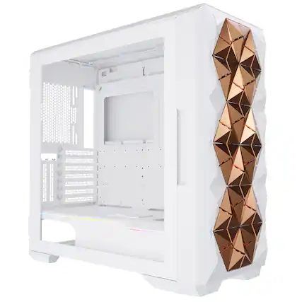 Front. CyberPowerPC - Kinetic ATX Mid-Tower Front Intelligent Venting PC Case - White.