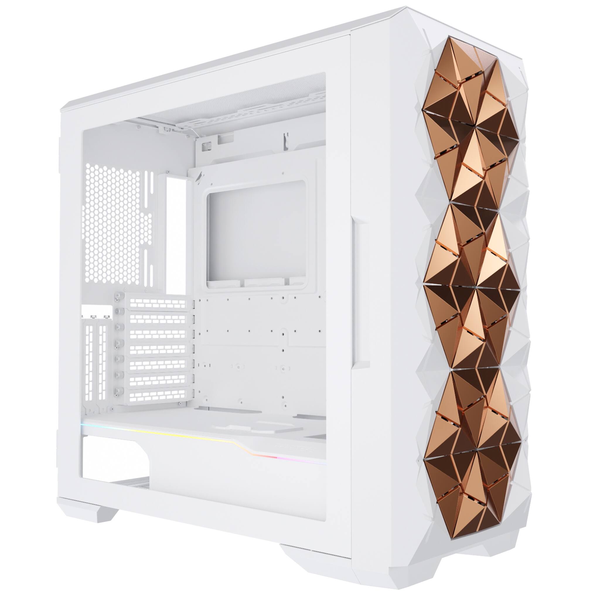 Front. CyberPowerPC - Kinetic ATX Mid-Tower Front Intelligent Venting PC Case - White.