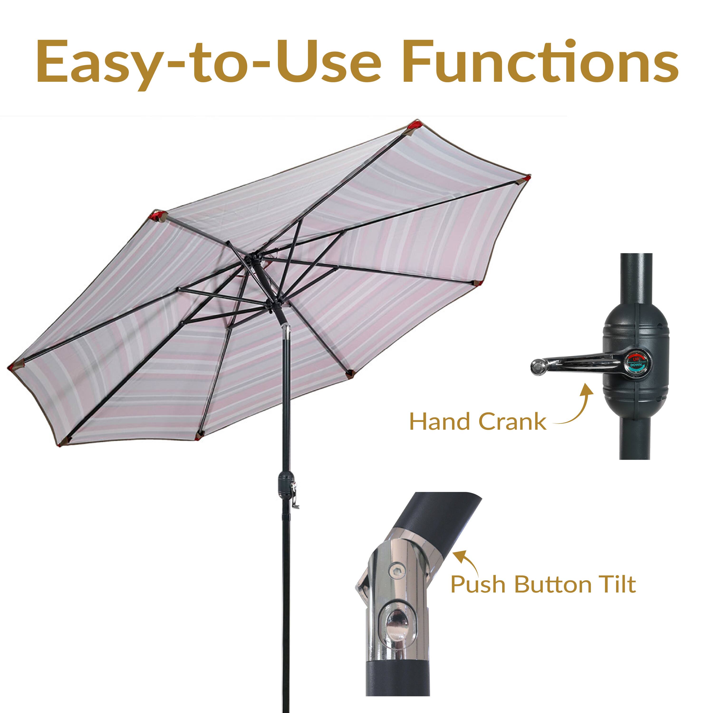 Easy-to-Use Functions

- Hand Crank
- Push Button Tilt
