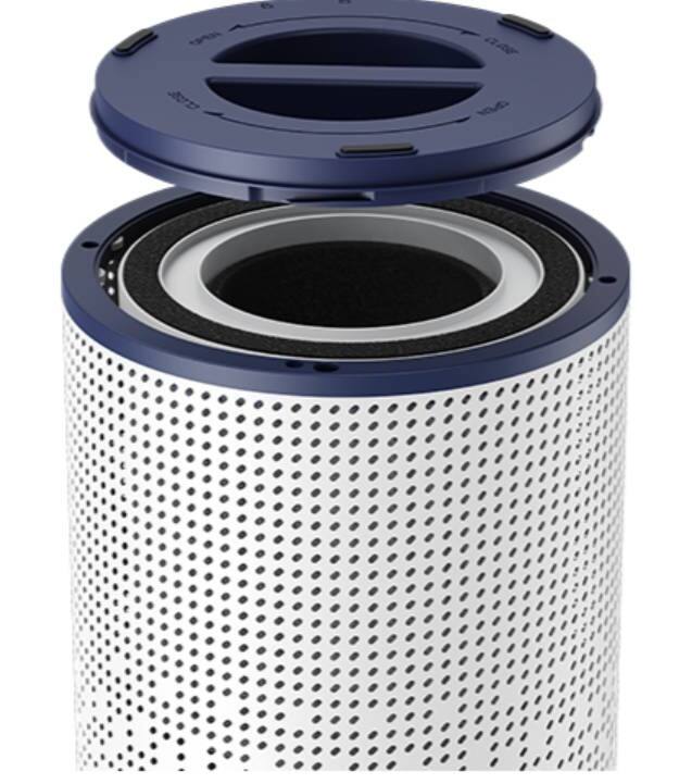 Back. TCL - Breeva A1 Air Purifier, Smart Wi-Fi,  Alexa  and Google Ready True H13 HEPA Air Filter (A1W15W) - White.