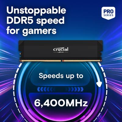 Crucial Pro OC Gaming 64GB (2x32GB) DDR5 6400MHz C40 UDIMM Intel Crucial Pro OC Gaming 64GB (2x32GB) DDR5 6400MHz C40 UDIMM Intel