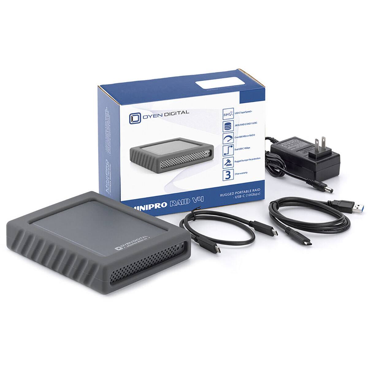 OYEN DIGITAL INC  
INIPRO RAID V4  
RUGGED PORTABLE RAID  
USB-C (10Gbps)