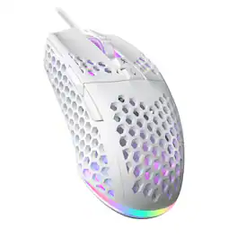 PO3TICJUNKI3 - Sm900 Gaming Mouse With Rgb Adjustable Side Buttons Computer - Wired - White