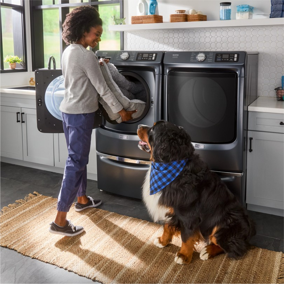 Alt View 9. Maytag - 5.0 Cu. Ft. High-Efficiency Smart Front Load Washer with Steam and Pet Pro System - Midnight Steel.