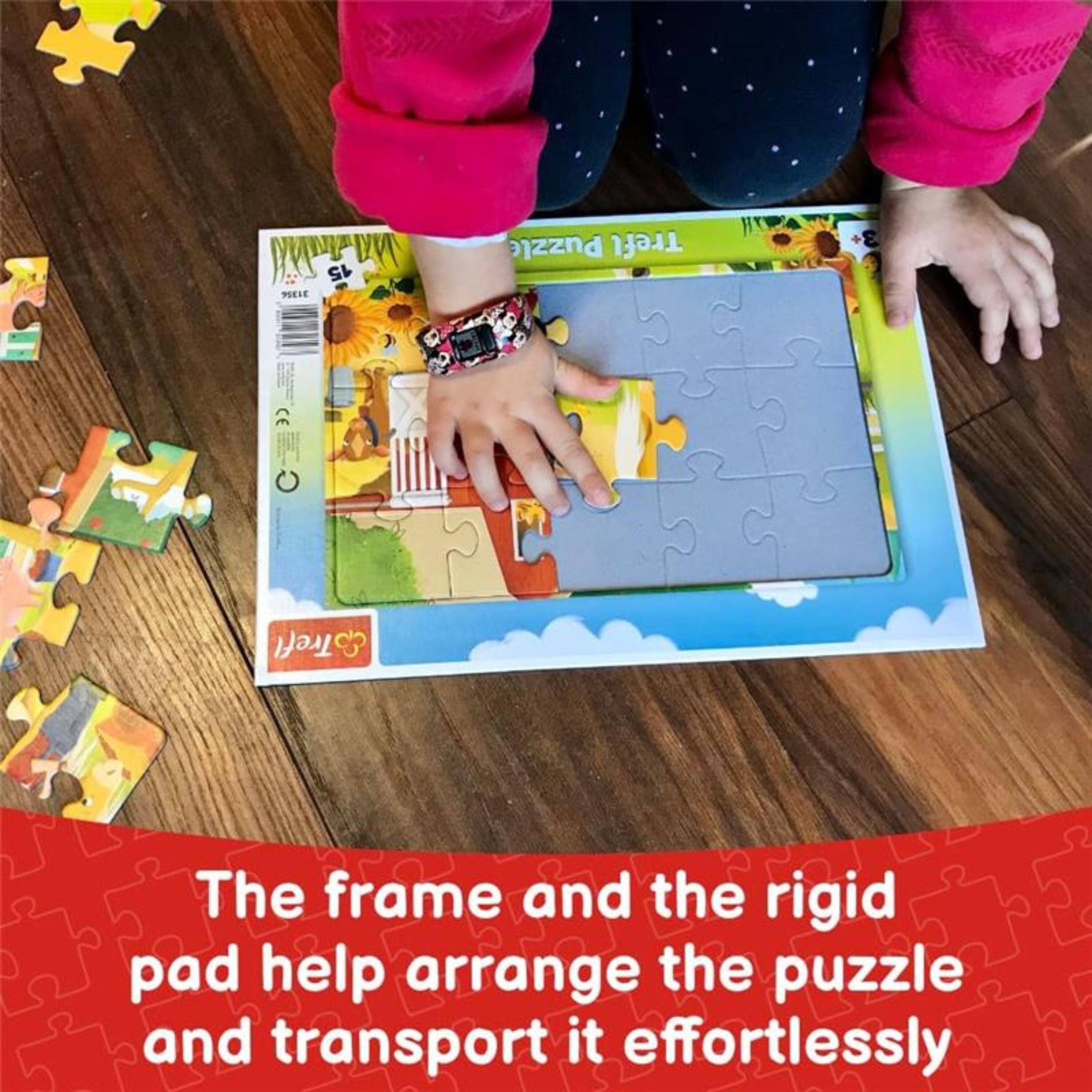 15 95610  
Puzzle Trefl  
Treft  
The frame and the rigid pad help arrange the puzzle and transport it effortlessly