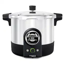 Presto - 16 Quart Digital Pressure and Water Boiling Canner, LED Digital Display - Black/Silver