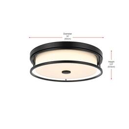 Living District - Kolson 16 Inch Led Flush Mount Ceiling Light In - Black