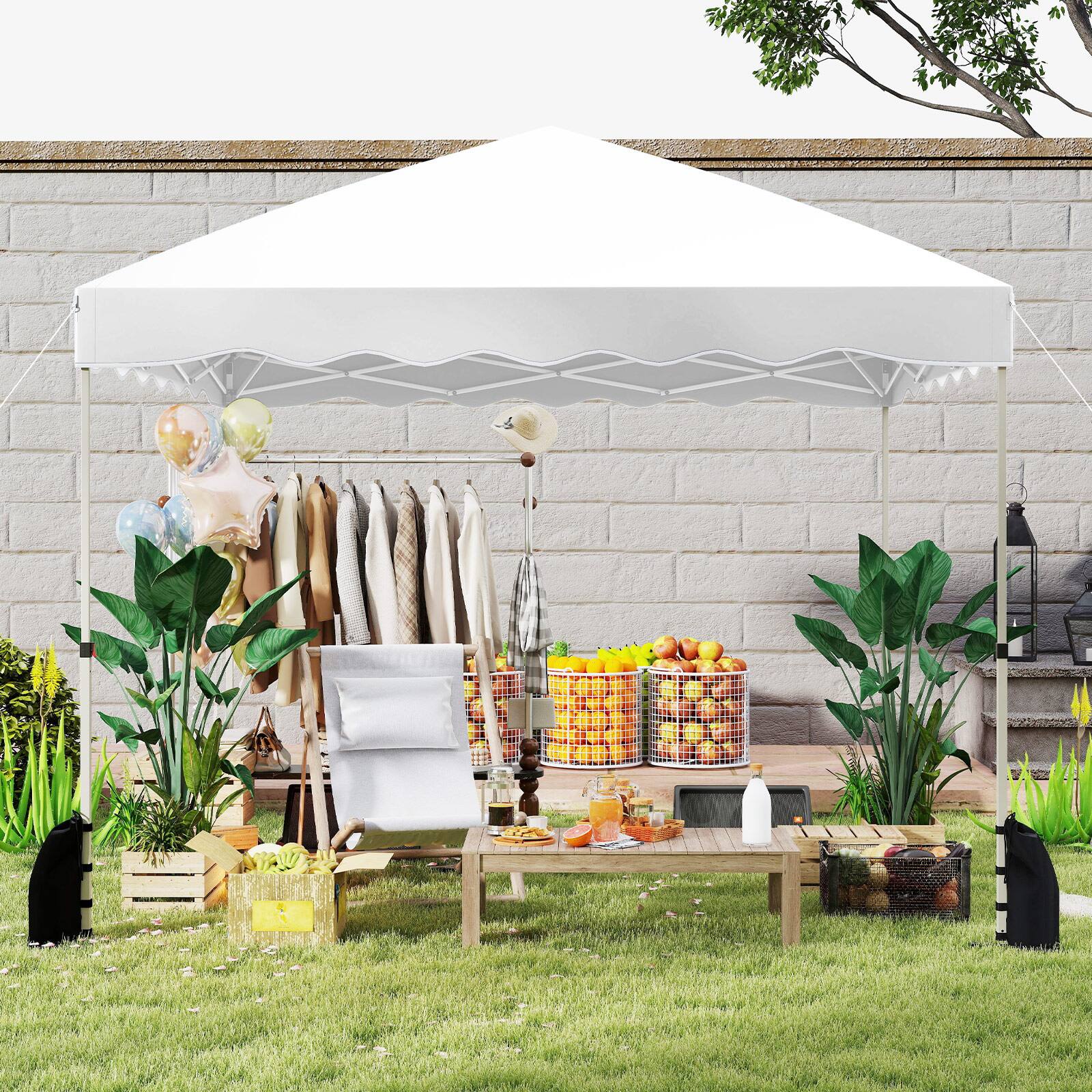 Alt View 3. Gymax - Gymax 10 X 10 FT Pop up Canopy Tent Portable Foldable Patio Shelter w/ Wheeled Bag White - White.