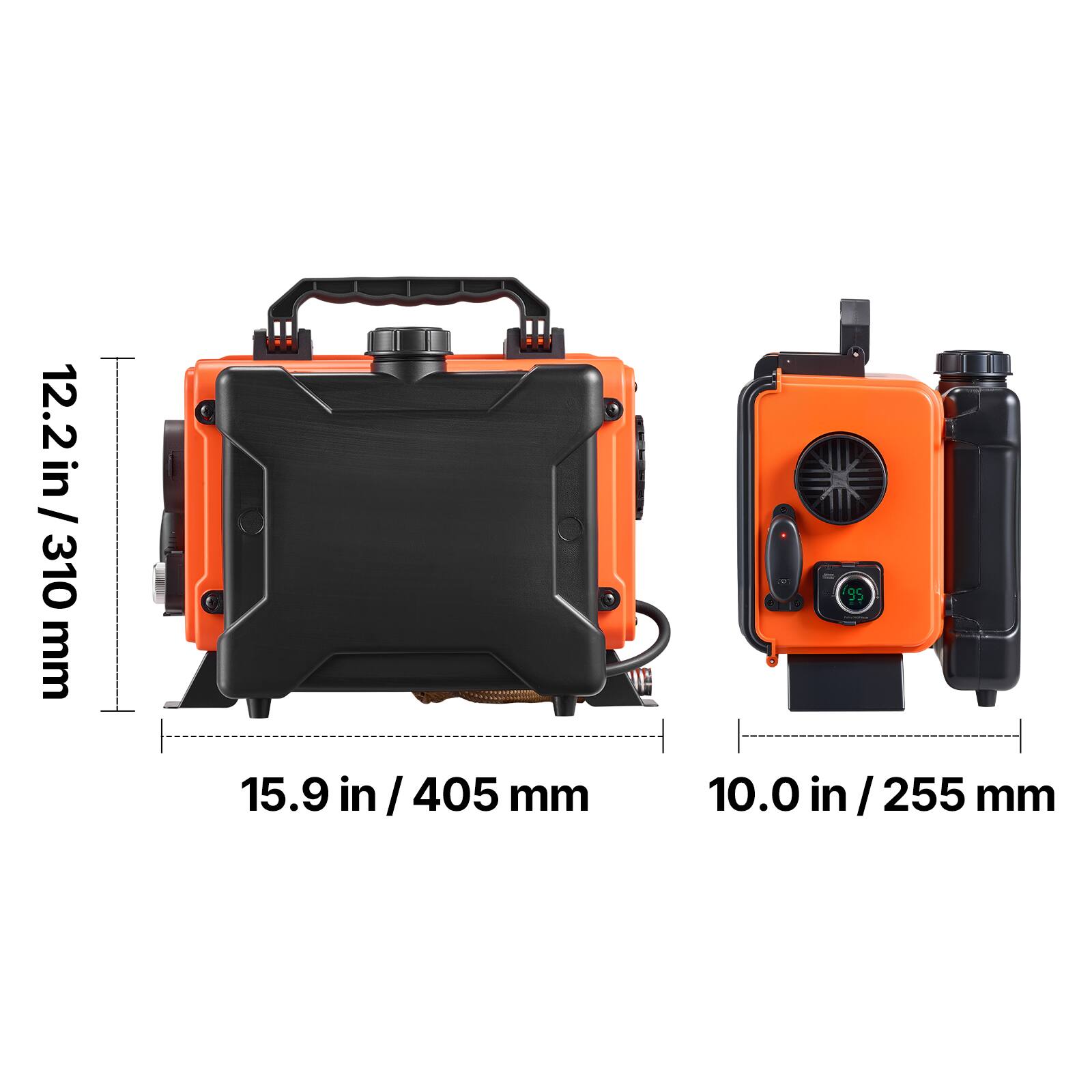 12.2 in / 310 mm  
15.9 in / 405 mm  
10.0 in / 255 mm