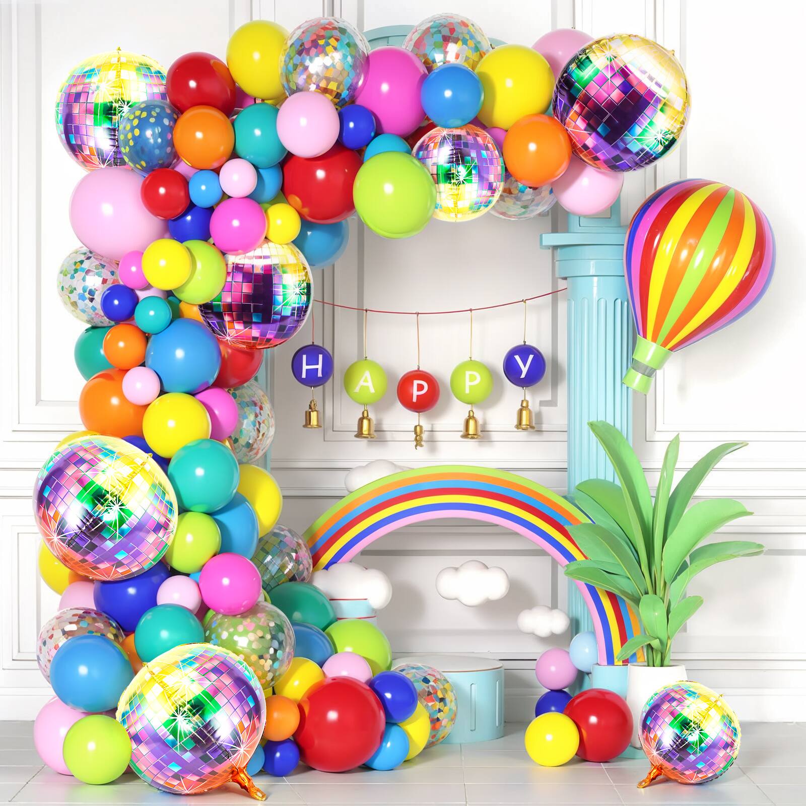 Alt View 3. AGPtek - 12 Pcs Disco Ball Balloons for Party Decorations - Silver.