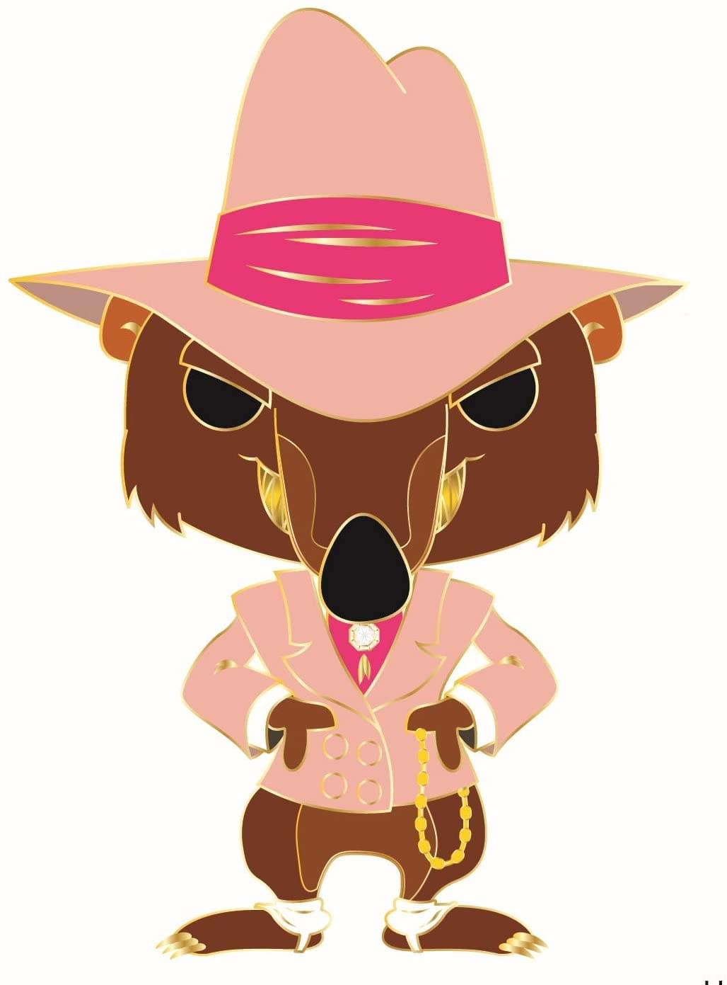 Front. Funko - Who Framed Roger Rabbit 3 Inch Funko POP Pin | Smarty Weasel - Pink.