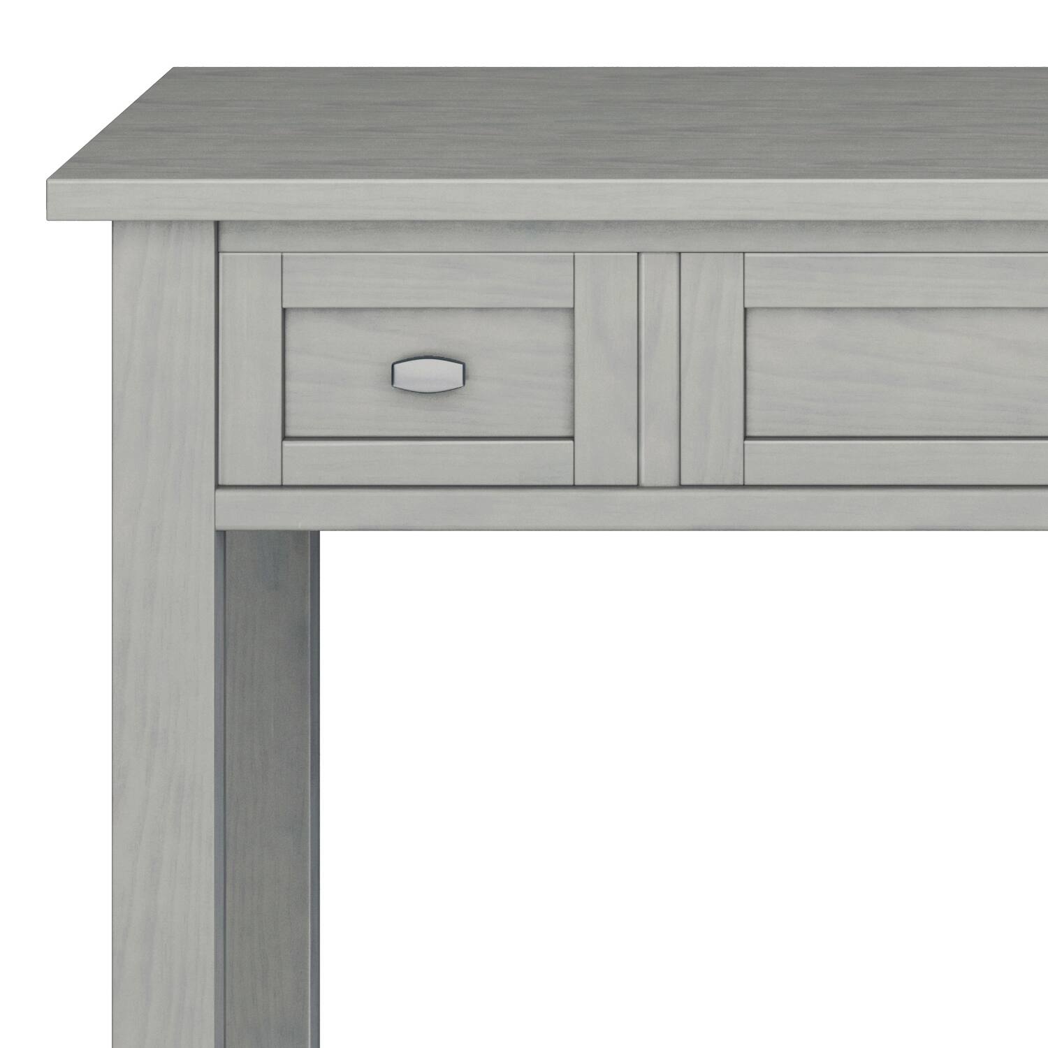Alt View 4. Simpli Home - Warm Shaker 48 inch Wide Solid Wood Desk in Fog Grey - Fog Grey.