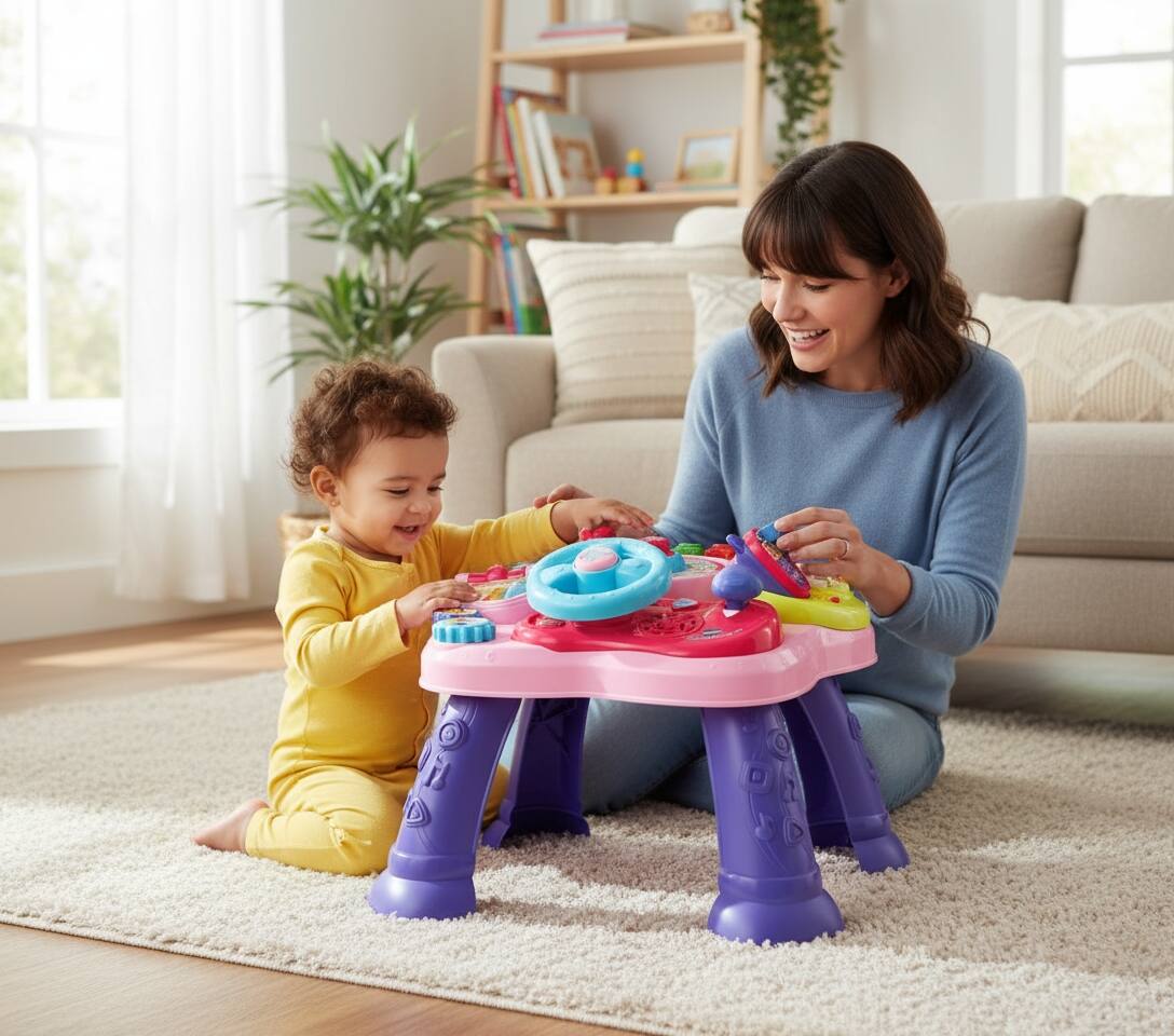 Alt View 1. FINEAK - Magic Star Bilingual Activity Learning Table for Toddlers - Pink.