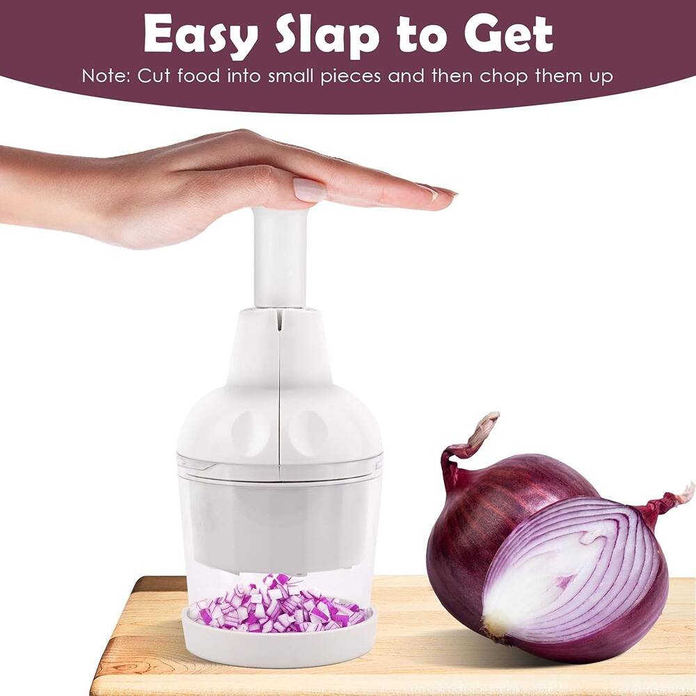Easy Slap to Get
Note: Cut food into small pieces and then chop them up.