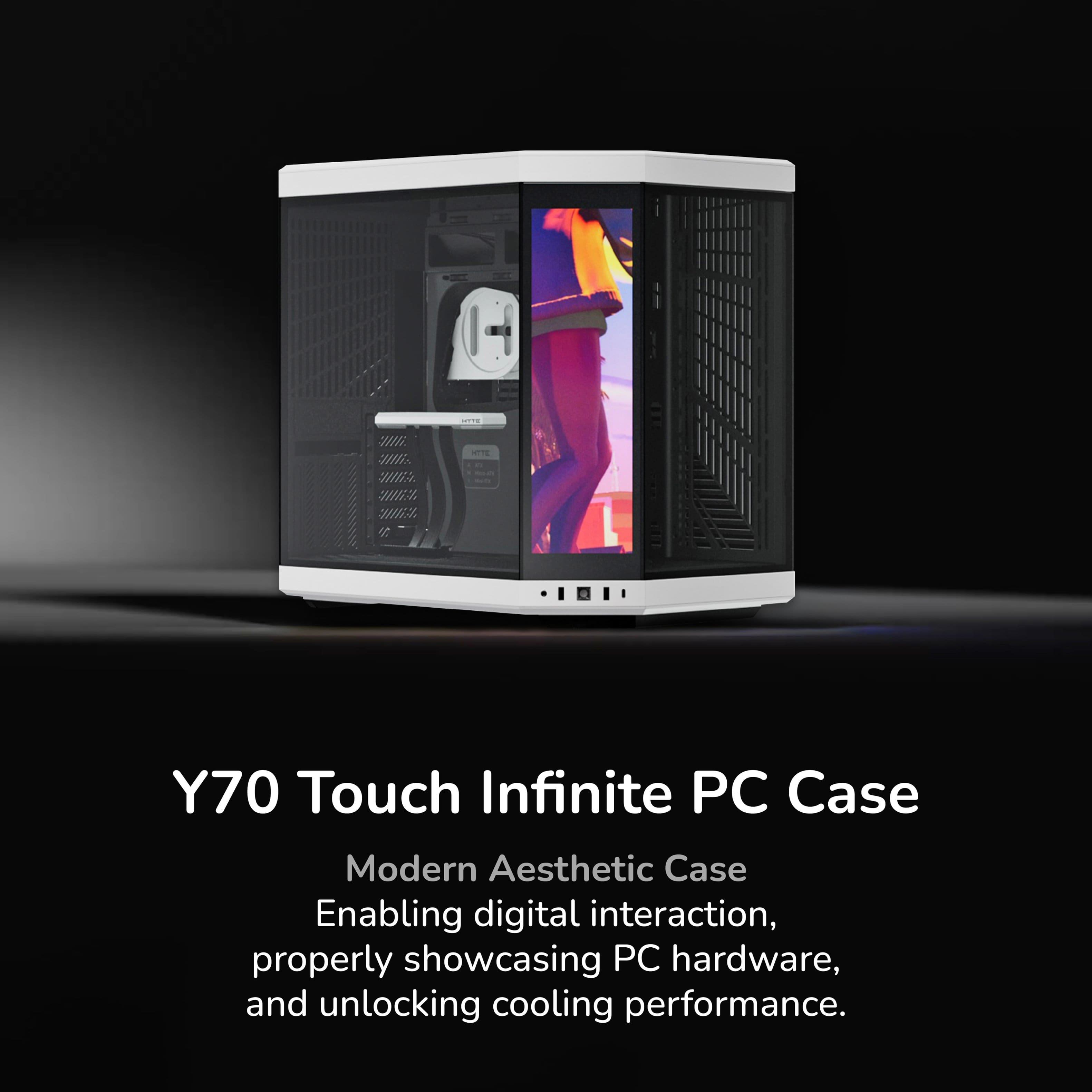 HYTE Y70 Touch Infinite Mid Tower Aesthetic Gaming PC Case with