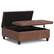 Alt View 11. Simpli Home - Harrison Large Square Coffee Table Storage Ottoman - Distressed Saddle Brown.