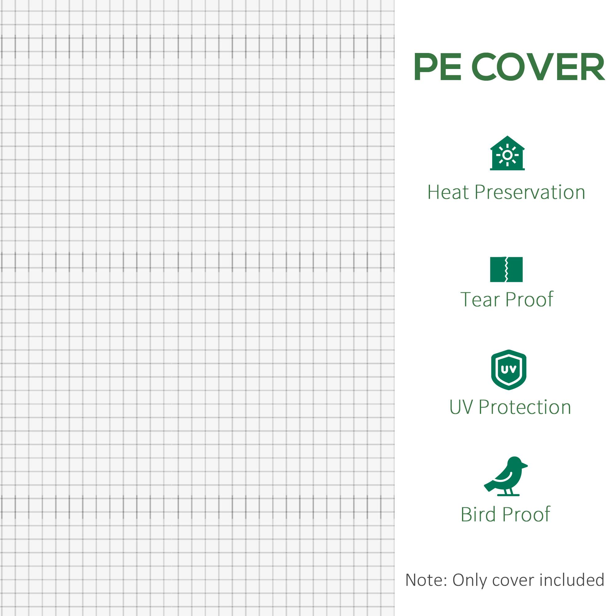 PE COVER
Heat Preservation
Tear Proof
UV Protection
Bird Proof
Note: Only cover included