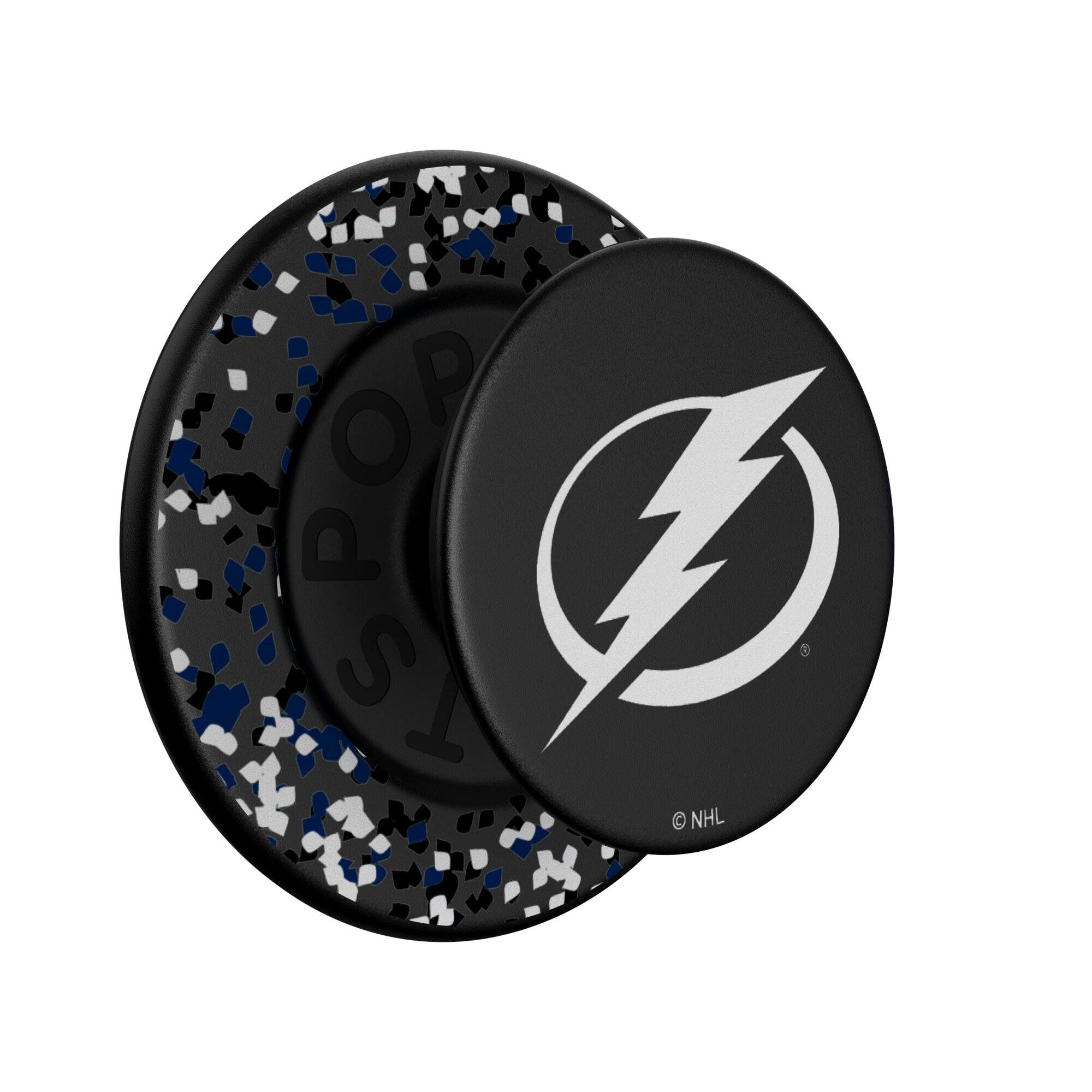 Alt View 1. Keyscaper - Tampa Bay Lightning Confetti Magnetic Phone Grip & Stand - No Size - Black.