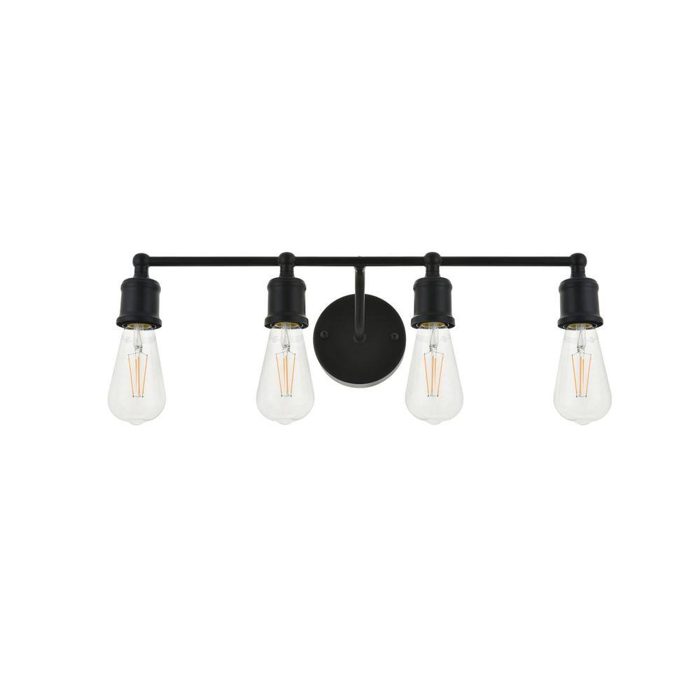 Alt View 3. Living District - Serif 4 light black Wall Sconce - Black.