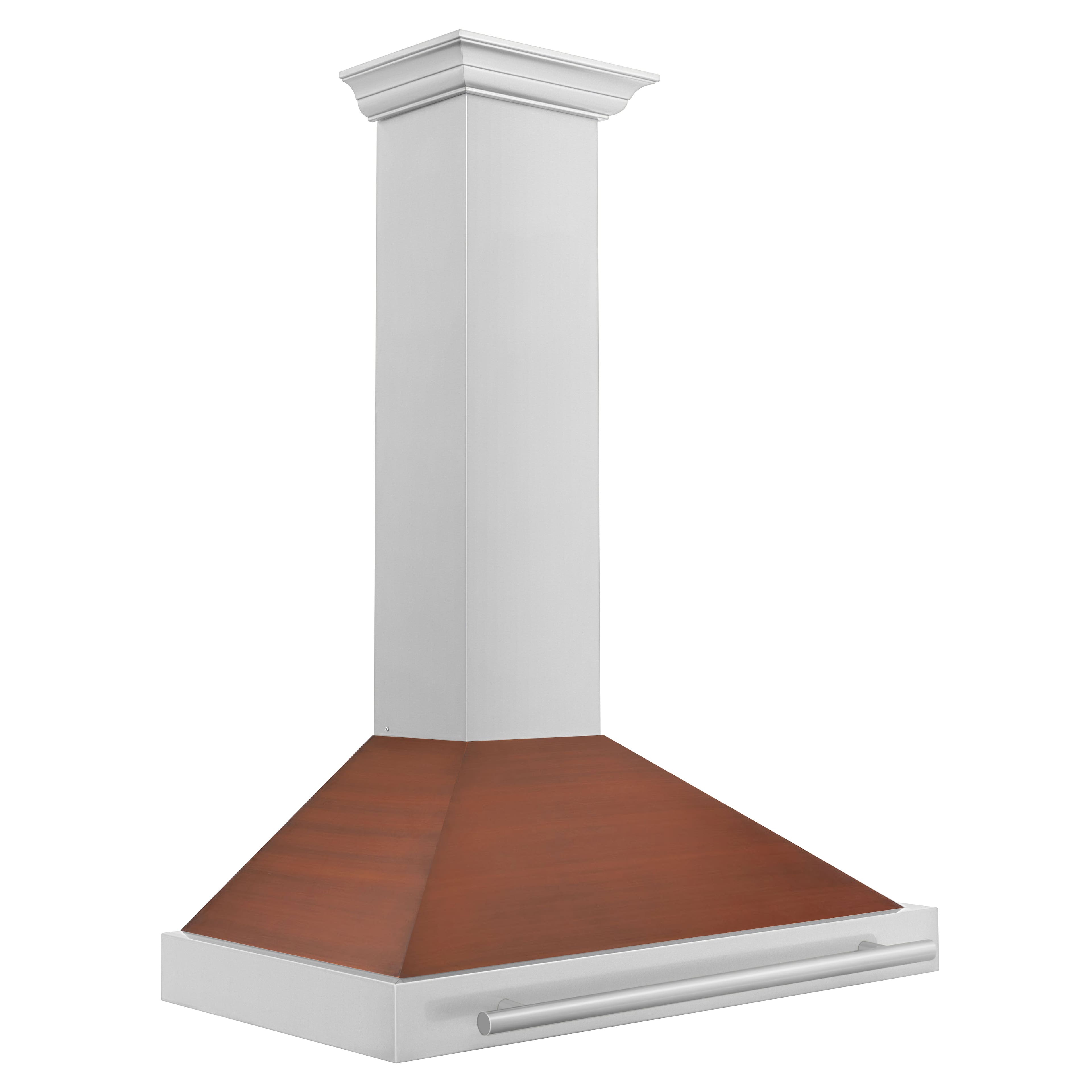 Angle. ZLINE - ZLINE 36 in. Convertible Range Hood with Copper Shell and Stainless Steel Handle (KB4STX-C-36) - Stainless Steel.