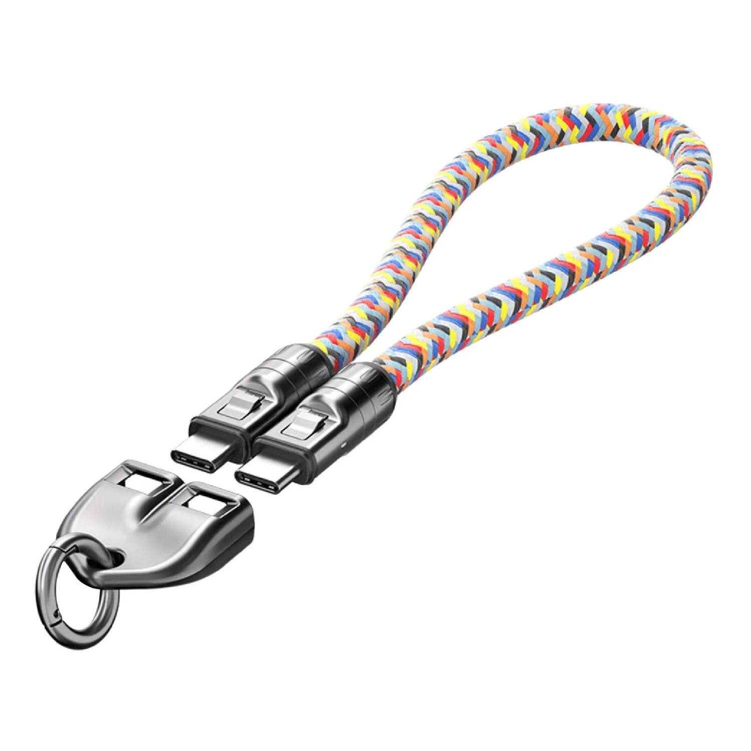 Angle. Stock Preferred - 3P Experts PD240W USB-C Lanyard Data Cable - Pink.