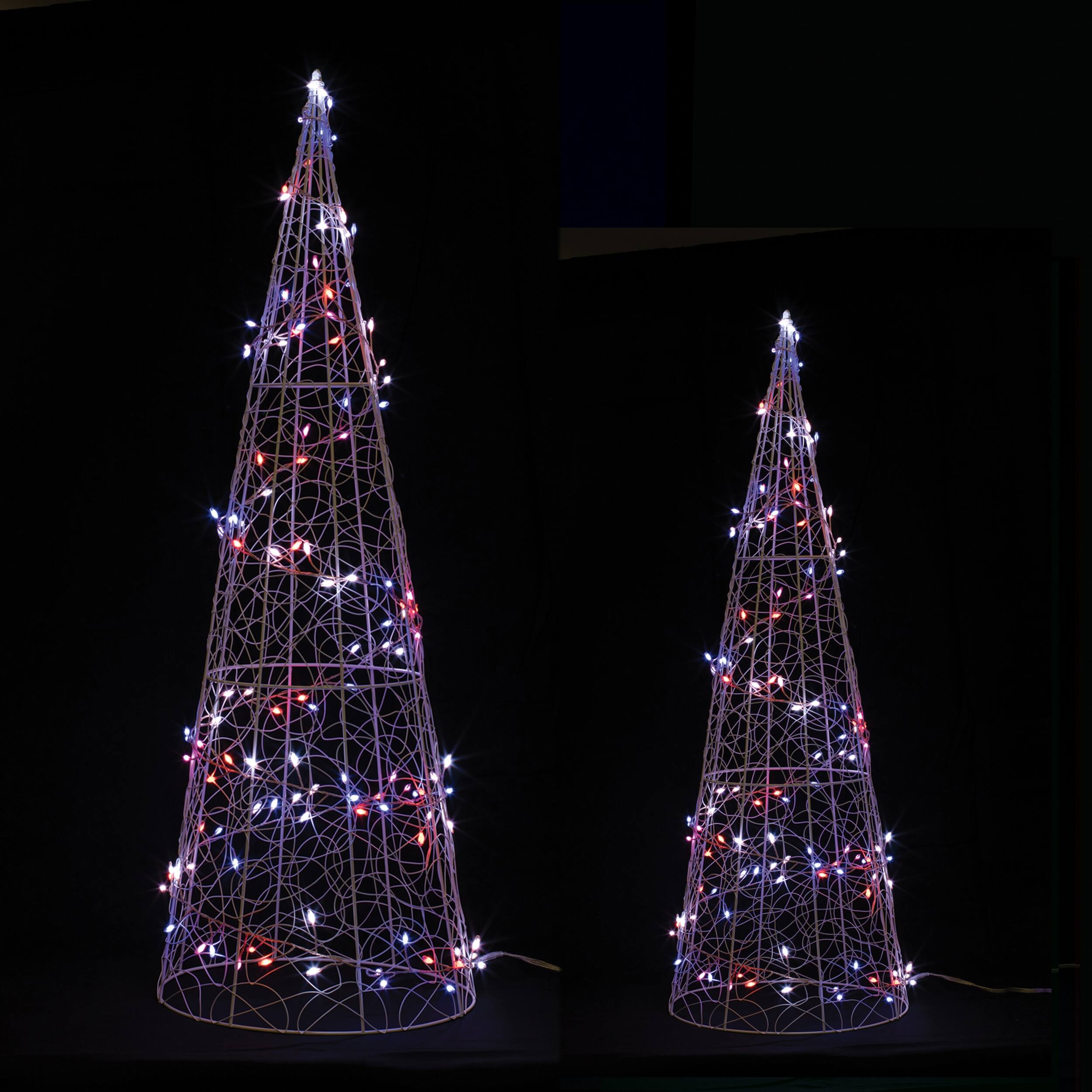 Angle. BreeBe - Multicolor LED Tree (Set of 2) - White, Multicolor.