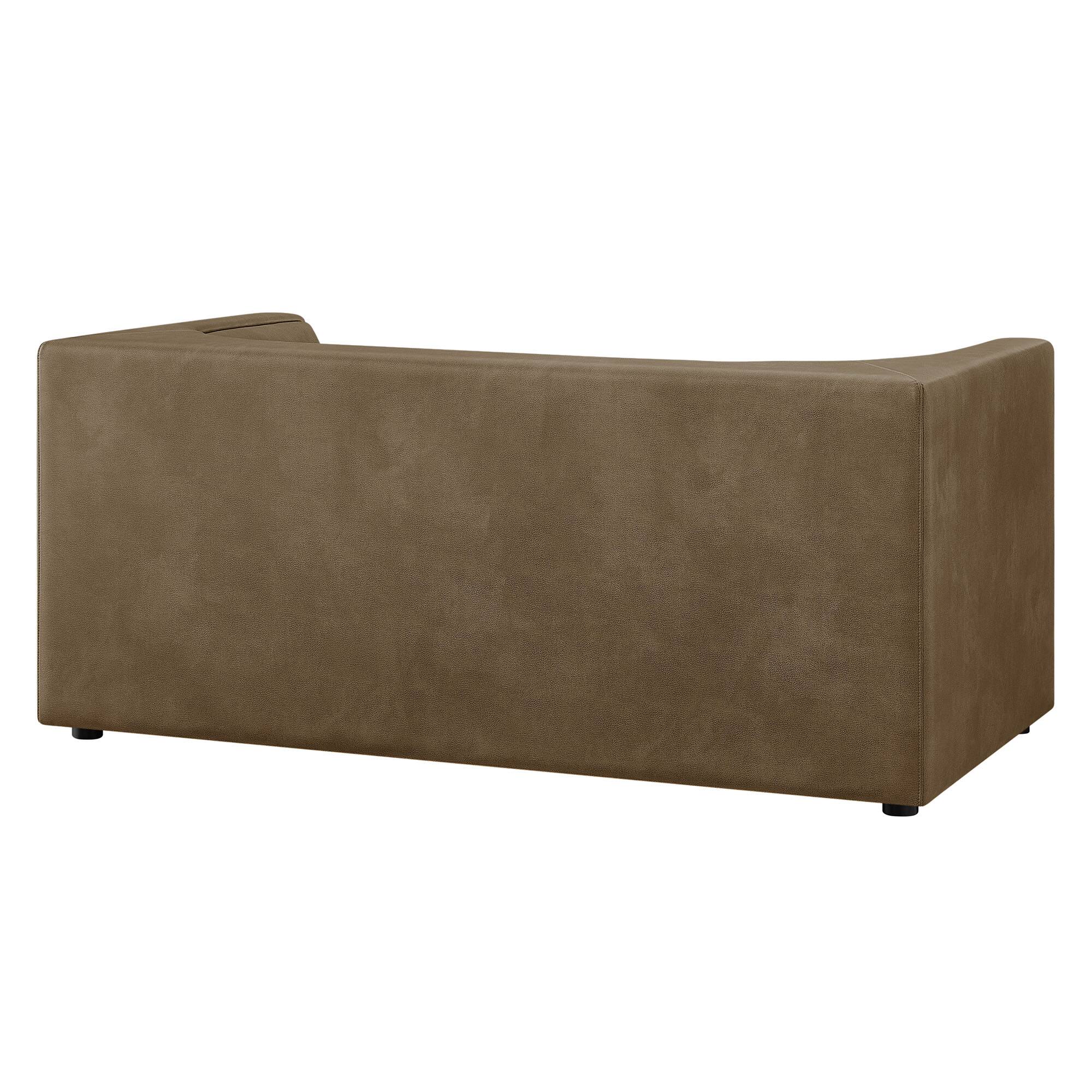 Alt View 4. Modway - Hilda 67" Curved Back Vegan Leather Loveseat by Modway - Mushroom.