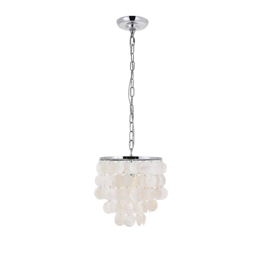 Alt View 6. Living District - Selene 1 light Chrome Pendant - Chrome And White.