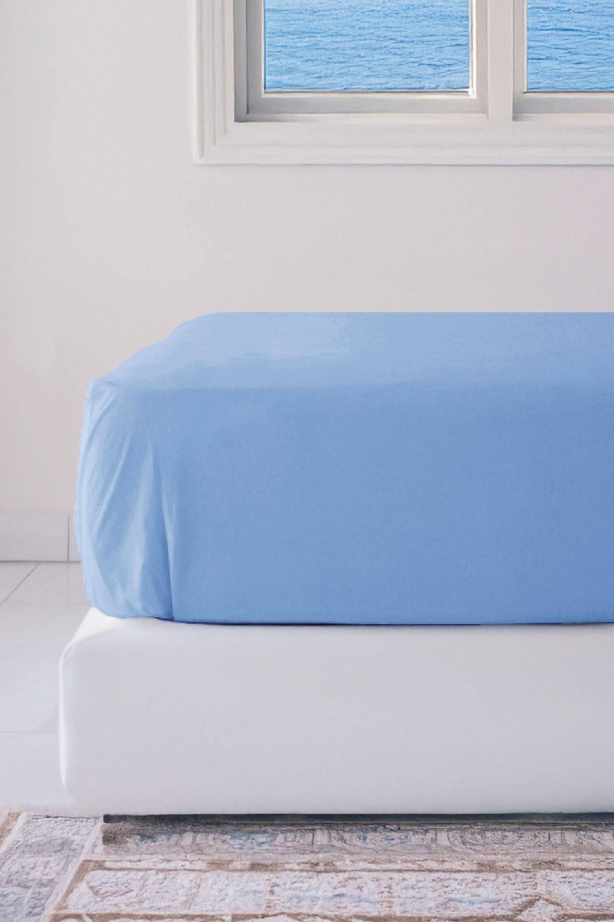 Alt View 1. BedVoyage - Luxury 100% viscose from Bamboo Fitted Sheet - Ocean.